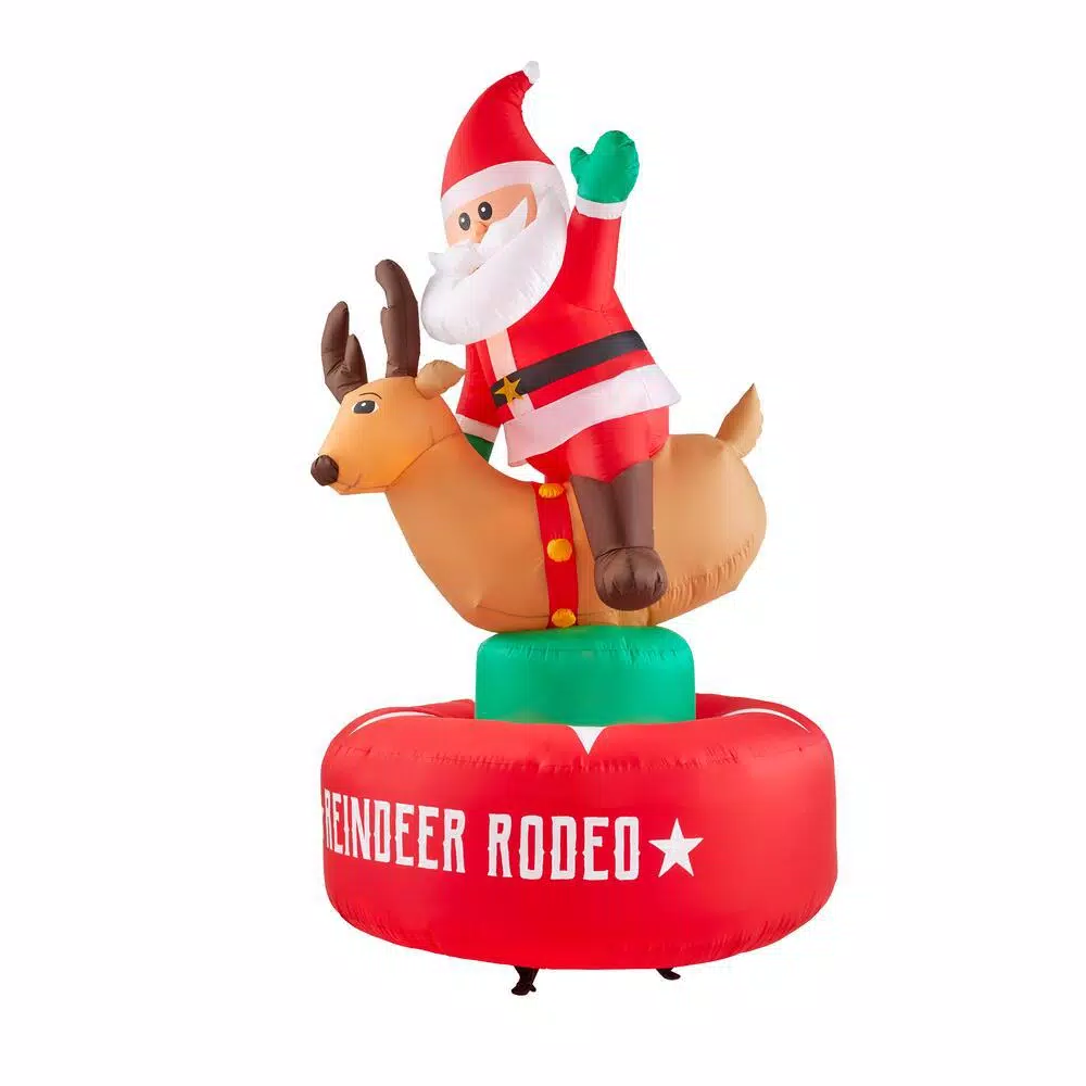 Airblown 6.5 Ft. Animated Inflatable Santa And Reindeer Rodeo Scene 3 Airblown 6.5 Ft. Animated Inflatable Santa And Reindeer Rodeo Scene - Image 3