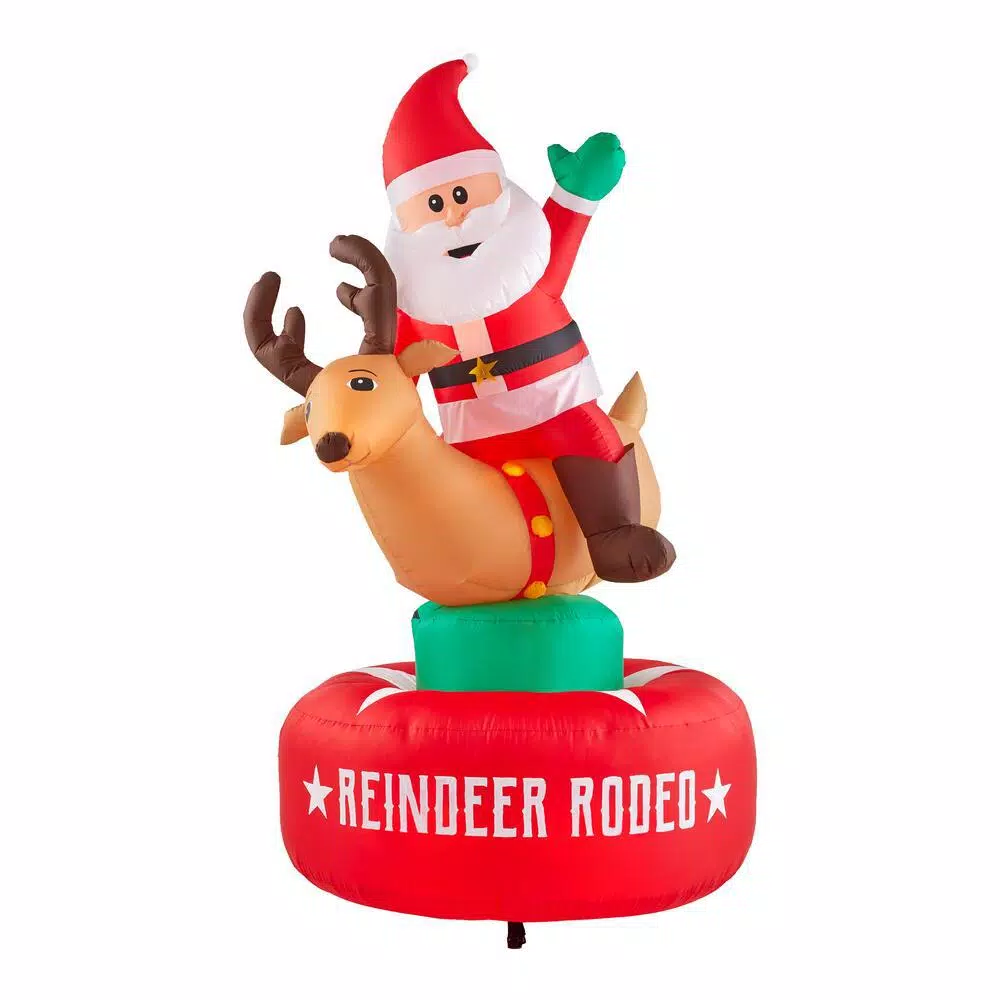 Airblown 6.5 Ft. Animated Inflatable Santa And Reindeer Rodeo Scene 1 Airblown 6.5 Ft. Animated Inflatable Santa And Reindeer Rodeo Scene