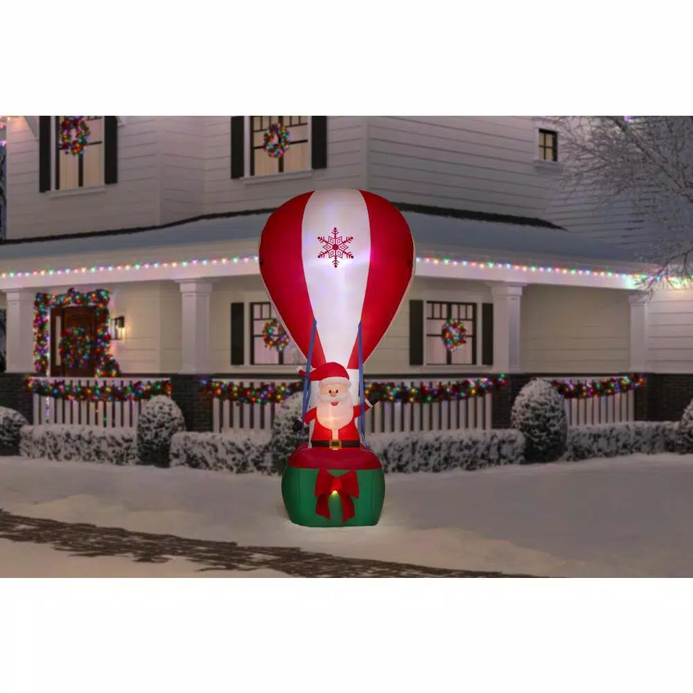 Airblown 12 Ft. Inflatable Santa In Hot Air Balloon With Northern Sky Light Show 2 Airblown 12 Ft. Inflatable Santa In Hot Air Balloon With Northern Sky Light Show - Image 2