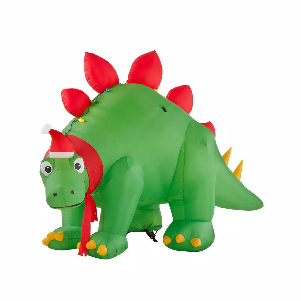 Airblown 5.7 Ft. H Inflatable Holiday Stegosaurus With Santa Hat 3 Airblown 5.7 Ft. H Inflatable Holiday Stegosaurus With Santa Hat - Image 3