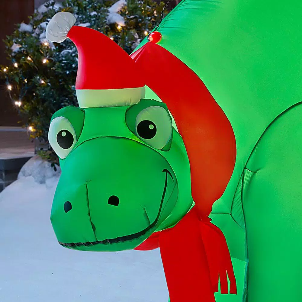 Airblown 5.7 Ft. H Inflatable Holiday Stegosaurus With Santa Hat 4 Airblown 5.7 Ft. H Inflatable Holiday Stegosaurus With Santa Hat - Image 4
