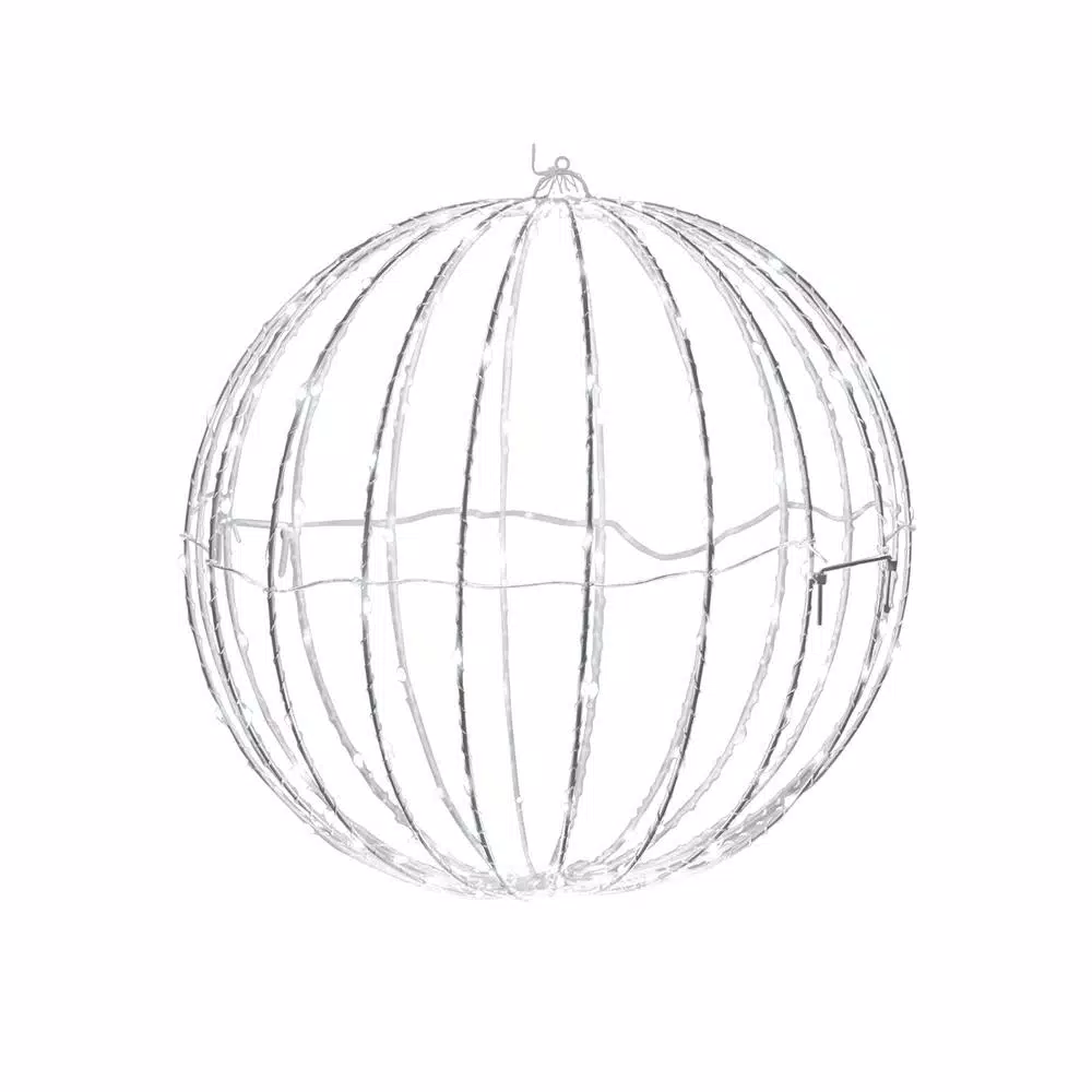 Alpine Corporation 16 In. Diameter Foldable Metal Sphere Ornament With Multi-Colored LED Lights 1 Alpine Corporation 16 In. Diameter Foldable Metal Sphere Ornament With Multi-Colored LED Lights