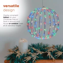Alpine Corporation 16 In. Diameter Foldable Metal Sphere Ornament With Multi-Colored LED Lights 13 Alpine Corporation 16 In. Diameter Foldable Metal Sphere Ornament With Multi-Colored LED Lights -Christmas decorations shop alpine corporation christmas ornaments bst170mc 66 1000