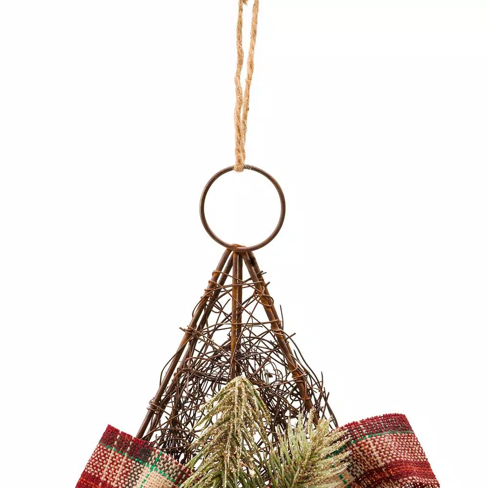 Alpine Corporation 20 In. Tall Hanging Rustic Pinecone Christmas Star Decor 8 Alpine Corporation 20 In. Tall Hanging Rustic Pinecone Christmas Star Decor - Image 8