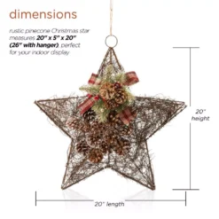 Alpine Corporation 20 In. Tall Hanging Rustic Pinecone Christmas Star Decor 11 Alpine Corporation 20 In. Tall Hanging Rustic Pinecone Christmas Star Decor -Christmas decorations shop alpine corporation christmas ornaments cim306hh 40 1000