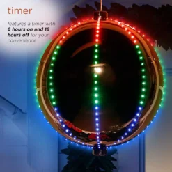 Alpine Corporation 13 In. Tall Multi-Color LED Lights Alpine Hanging Christmas Ball Ornament, Silver 14 Alpine Corporation 13 In. Tall Multi-Color LED Lights Alpine Hanging Christmas Ball Ornament, Silver -Christmas decorations shop alpine corporation christmas ornaments cor124l sl 1d 1000