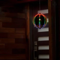 Alpine Corporation 13 In. Tall Multi-Color LED Lights Alpine Hanging Christmas Ball Ornament, Silver 19 Alpine Corporation 13 In. Tall Multi-Color LED Lights Alpine Hanging Christmas Ball Ornament, Silver -Christmas decorations shop alpine corporation christmas ornaments cor124l sl 1f 1000