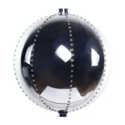 Alpine Corporation 13 In. Tall Multi-Color LED Lights Alpine Hanging Christmas Ball Ornament, Silver