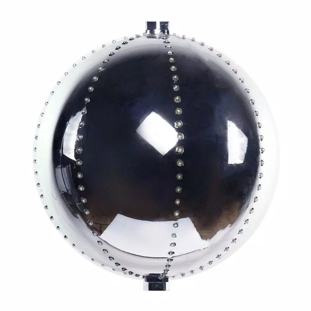 Alpine Corporation 13 In. Tall Multi-Color LED Lights Alpine Hanging Christmas Ball Ornament, Silver 1 Alpine Corporation 13 In. Tall Multi-Color LED Lights Alpine Hanging Christmas Ball Ornament, Silver
