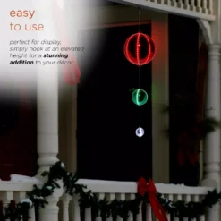 Alpine Corporation 3-Tier Indoor/Outdoor Hanging Christmas Ornaments With Chasing LED Lights 14 Alpine Corporation 3-Tier Indoor/Outdoor Hanging Christmas Ornaments With Chasing LED Lights -Christmas decorations shop alpine corporation christmas ornaments cor152 1d 1000