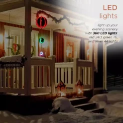 Alpine Corporation 3-Tier Indoor/Outdoor Hanging Christmas Ornaments With Chasing LED Lights 15 Alpine Corporation 3-Tier Indoor/Outdoor Hanging Christmas Ornaments With Chasing LED Lights -Christmas decorations shop alpine corporation christmas ornaments cor152 66 1000