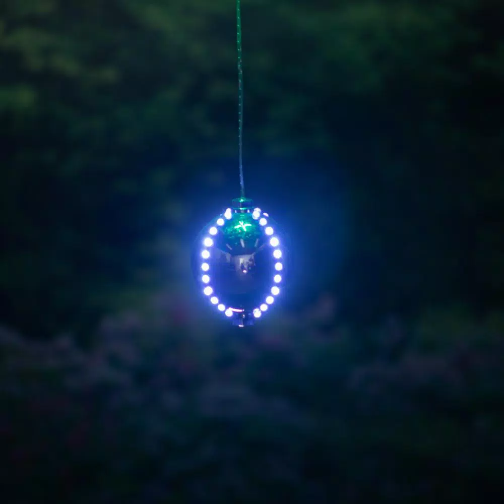 Alpine Corporation 3-Tier Indoor/Outdoor Hanging Christmas Ornaments With Chasing LED Lights 8 Alpine Corporation 3-Tier Indoor/Outdoor Hanging Christmas Ornaments With Chasing LED Lights - Image 8