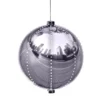 Alpine Corporation 13 In. Tall Large Hanging Christmas Ball Ornament With LED Lights, Silver