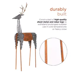 Alpine Corporation 30 In. Tall Metal Rustic Standing Reindeer Christmas Decoration 13 Alpine Corporation 30 In. Tall Metal Rustic Standing Reindeer Christmas Decoration -Christmas decorations shop alpine corporation christmas yard decorations jum324 1d 1000