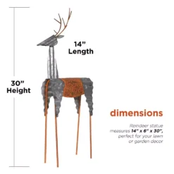 Alpine Corporation 30 In. Tall Metal Rustic Standing Reindeer Christmas Decoration 11 Alpine Corporation 30 In. Tall Metal Rustic Standing Reindeer Christmas Decoration -Christmas decorations shop alpine corporation christmas yard decorations jum324 40 1000