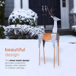 Alpine Corporation 30 In. Tall Metal Rustic Standing Reindeer Christmas Decoration 14 Alpine Corporation 30 In. Tall Metal Rustic Standing Reindeer Christmas Decoration -Christmas decorations shop alpine corporation christmas yard decorations jum324 66 1000