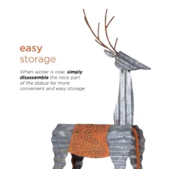 Alpine Corporation 30 In. Tall Metal Rustic Standing Reindeer Christmas Decoration 16 Alpine Corporation 30 In. Tall Metal Rustic Standing Reindeer Christmas Decoration -Christmas decorations shop alpine corporation christmas yard decorations jum324 c3 1000