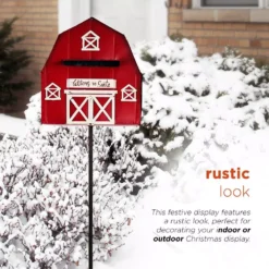 Alpine Corporation 54 In. Tall Metal Letters To Santa Red Barnhouse Mailbox Garden Stake 13 Alpine Corporation 54 In. Tall Metal Letters To Santa Red Barnhouse Mailbox Garden Stake -Christmas decorations shop alpine corporation christmas yard decorations yhl380hh 1d 1000