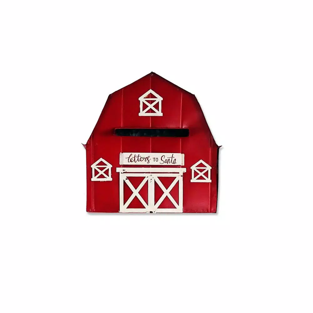 Alpine Corporation 54 In. Tall Metal Letters To Santa Red Barnhouse Mailbox Garden Stake 9 Alpine Corporation 54 In. Tall Metal Letters To Santa Red Barnhouse Mailbox Garden Stake - Image 9