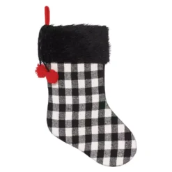 Amscan 18 In. Fabric Christmas Buffalo Plaid Deluxe Stockings (2-Pack)