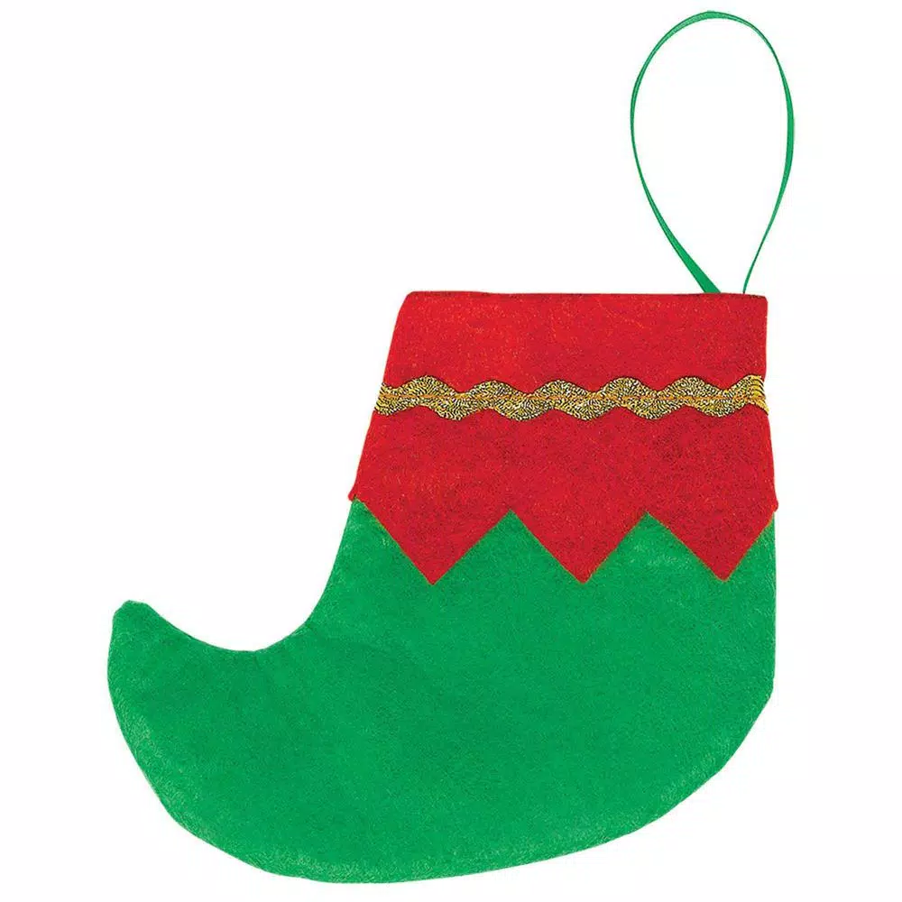 Amscan 4.5 In. Felt Mini Elf Red And Green Christmas Stockings With Gold Trim (6-Count, 4-Pack) 1 Amscan 4.5 In. Felt Mini Elf Red And Green Christmas Stockings With Gold Trim (6-Count, 4-Pack)