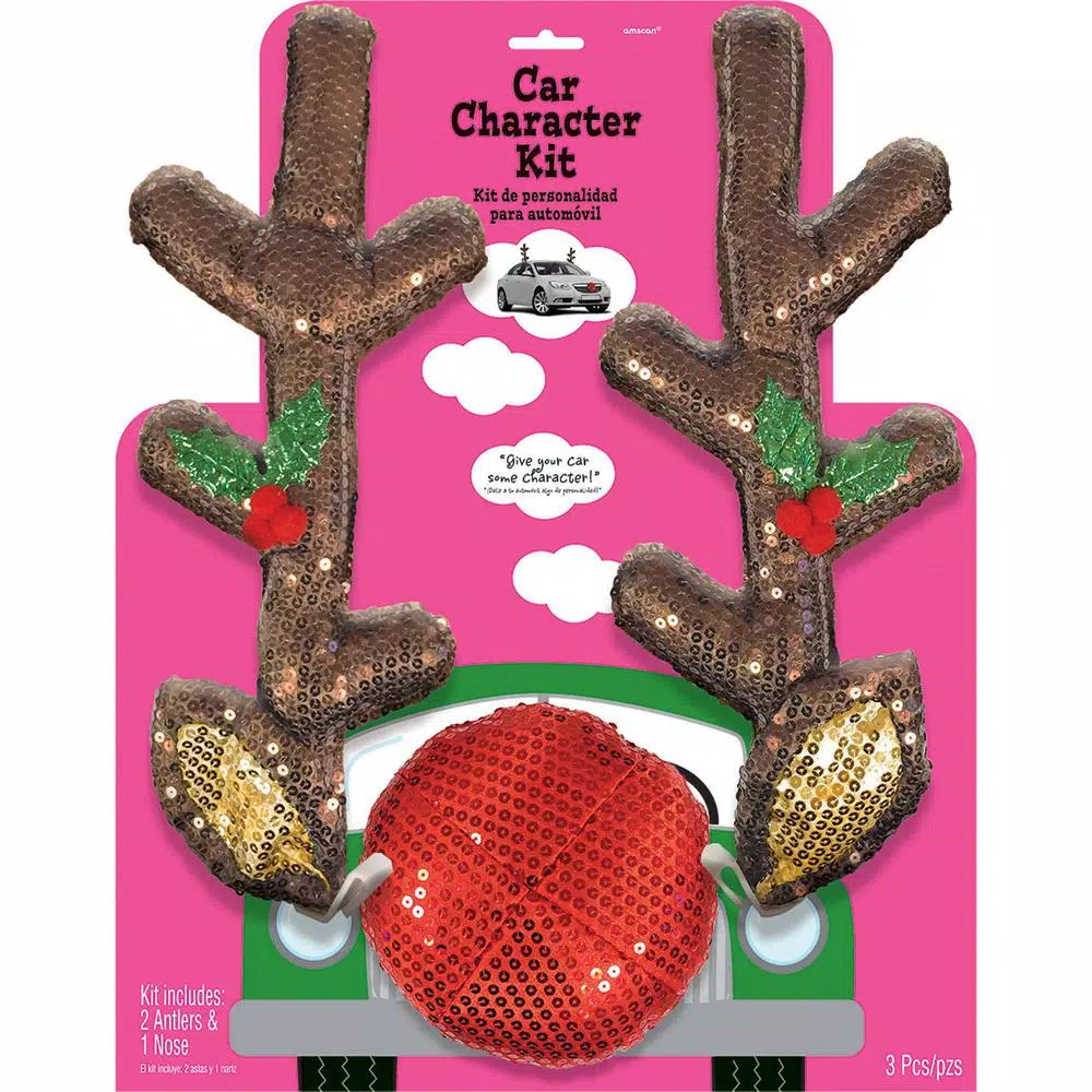 Amscan 16 In. Christmas Glitzy Reindeer Car Kit 1 Amscan 16 In. Christmas Glitzy Reindeer Car Kit