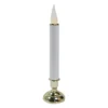 Brite Star 10 In. Warm White Flame Chatham Candle With Shiny Gold Base (Set Of 2)