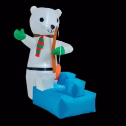 Brite Star 5 Ft. H X 3.3 Ft. W Fishing Polar Bear Inflatable Airblown