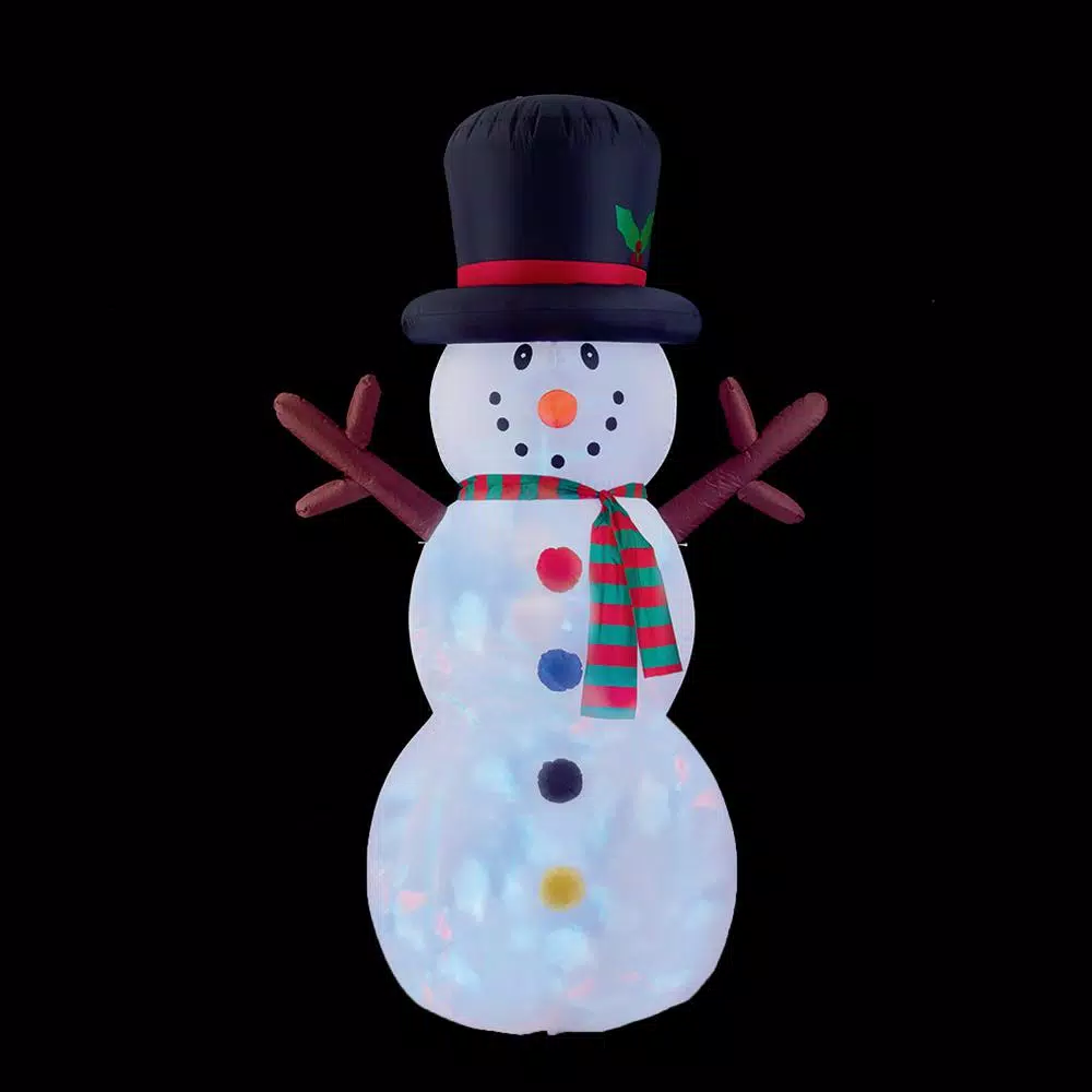 Brite Star 4.8 Ft. W X 8 Ft. H Snowman With Disco Lights Inflatable Airblown 1 Brite Star 4.8 Ft. W X 8 Ft. H Snowman With Disco Lights Inflatable Airblown