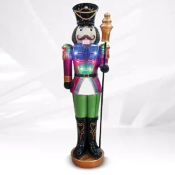 HOLIDYNAMICS HOLIDAY LIGHTING SOLUTIONS 44 In. Small Nutcracker Resin With Scepter Outdoor Christmas Decor