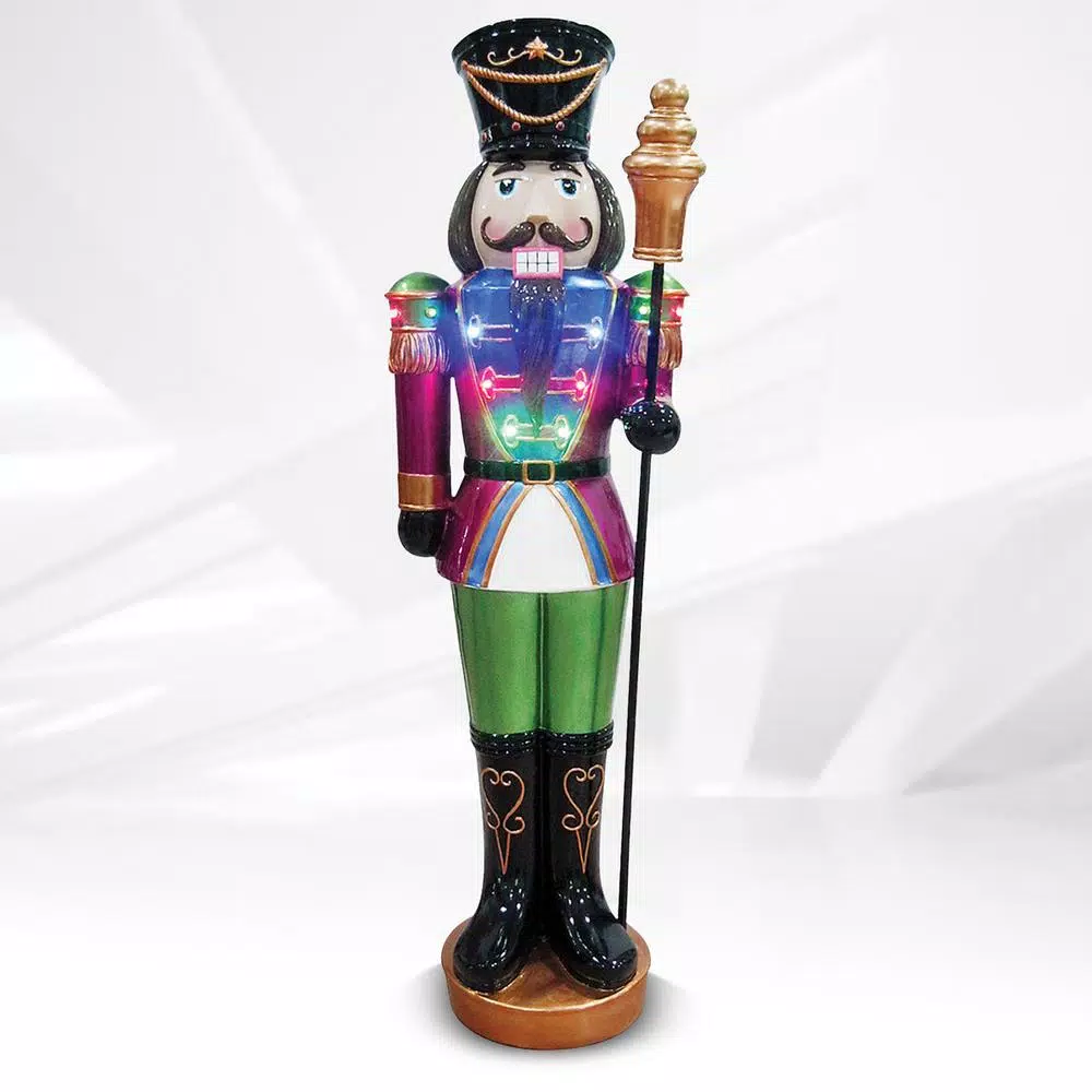 HOLIDYNAMICS HOLIDAY LIGHTING SOLUTIONS 44 In. Small Nutcracker Resin With Scepter Outdoor Christmas Decor 1 HOLIDYNAMICS HOLIDAY LIGHTING SOLUTIONS 44 In. Small Nutcracker Resin With Scepter Outdoor Christmas Decor