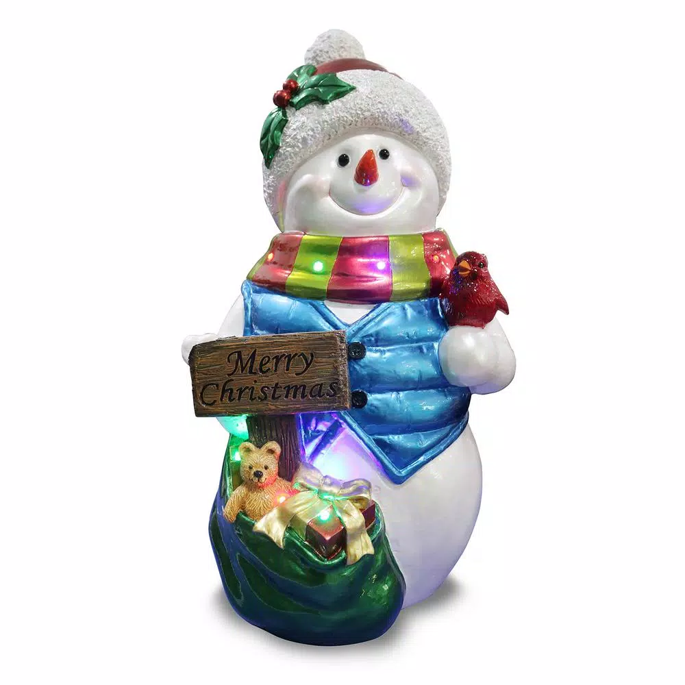 HOLIDYNAMICS HOLIDAY LIGHTING SOLUTIONS Holidynamics, 26 In. Resin Merry Christmas Snowman 1 HOLIDYNAMICS HOLIDAY LIGHTING SOLUTIONS Holidynamics, 26 In. Resin Merry Christmas Snowman