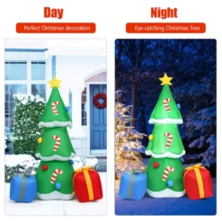 Costway 6 Ft. Pre-lit LED Lights Christmas Tree With Gift Boxes Blow Up Christmas Inflatable With Zipper 9 Costway 6 Ft. Pre-lit LED Lights Christmas Tree With Gift Boxes Blow Up Christmas Inflatable With Zipper -Christmas decorations shop costway christmas inflatables cm22862us 4f 1000