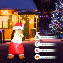 Costway 5 Ft. Pre-Lit LED Lights Christmas Dog Christmas Inflatable With Waterproof Fan 10 Costway 5 Ft. Pre-Lit LED Lights Christmas Dog Christmas Inflatable With Waterproof Fan -Christmas decorations shop costway christmas inflatables cm22881us 1f 1000