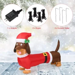 Costway 5 Ft. Pre-Lit LED Lights Christmas Dog Christmas Inflatable With Waterproof Fan 12 Costway 5 Ft. Pre-Lit LED Lights Christmas Dog Christmas Inflatable With Waterproof Fan -Christmas decorations shop costway christmas inflatables cm22881us fa 1000