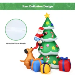 Costway 7 Ft. Inflatable Santa Decor Christmas Tree With LED Lights 12 Costway 7 Ft. Inflatable Santa Decor Christmas Tree With LED Lights -Christmas decorations shop costway christmas inflatables cm22884us 44 1000