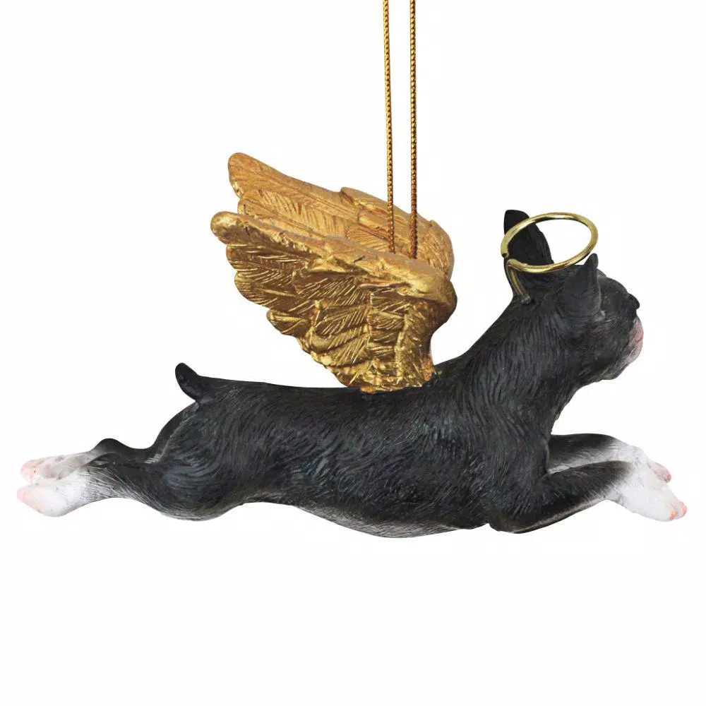 Design Toscano 2.5 In. Honor The Pooch Boston Terrier Holiday Dog Angel Ornament 5 Design Toscano 2.5 In. Honor The Pooch Boston Terrier Holiday Dog Angel Ornament - Image 5