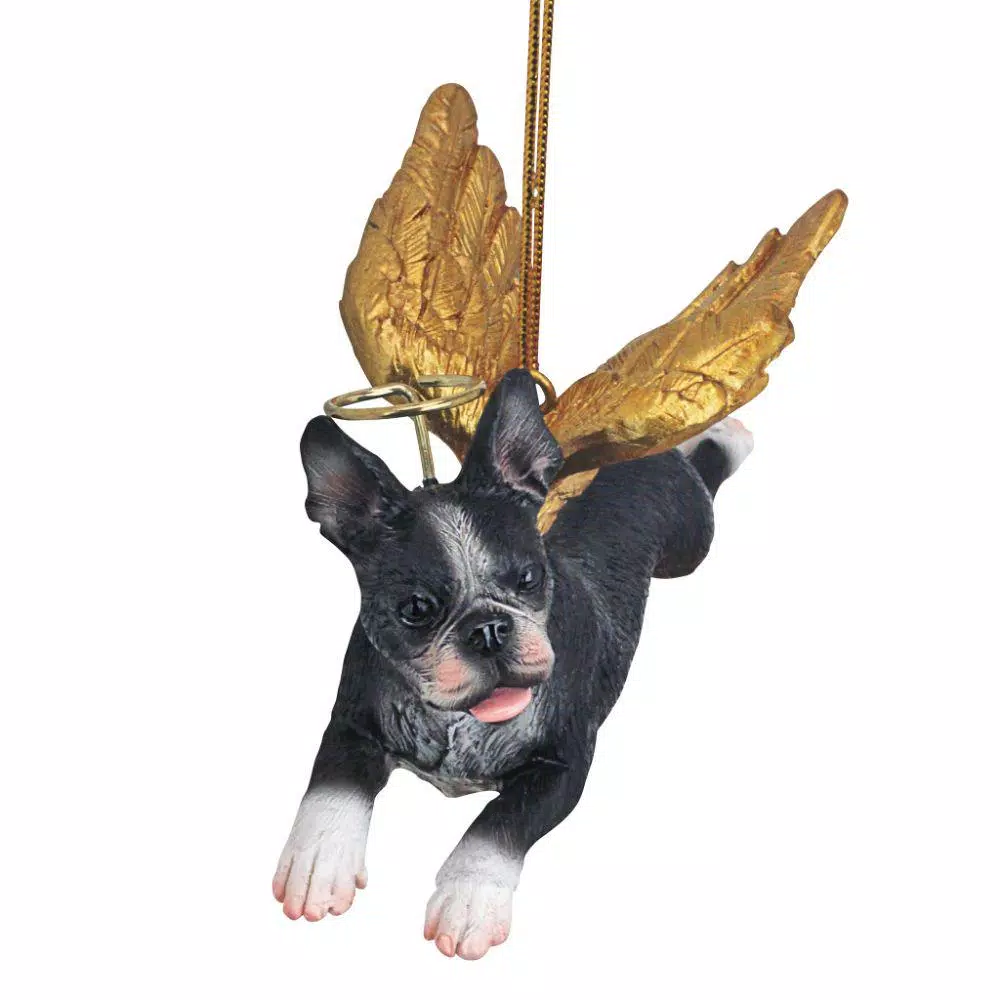 Design Toscano 2.5 In. Honor The Pooch Boston Terrier Holiday Dog Angel Ornament 2 Design Toscano 2.5 In. Honor The Pooch Boston Terrier Holiday Dog Angel Ornament - Image 2
