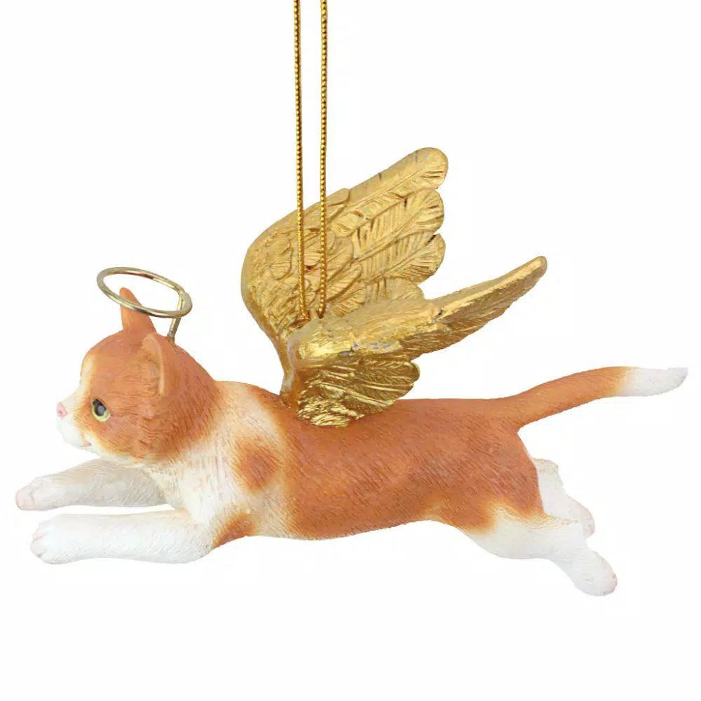 Design Toscano 2.5 In. Honor The Feline Orange Tabby Holiday Cat Angel Ornament 3 Design Toscano 2.5 In. Honor The Feline Orange Tabby Holiday Cat Angel Ornament - Image 3