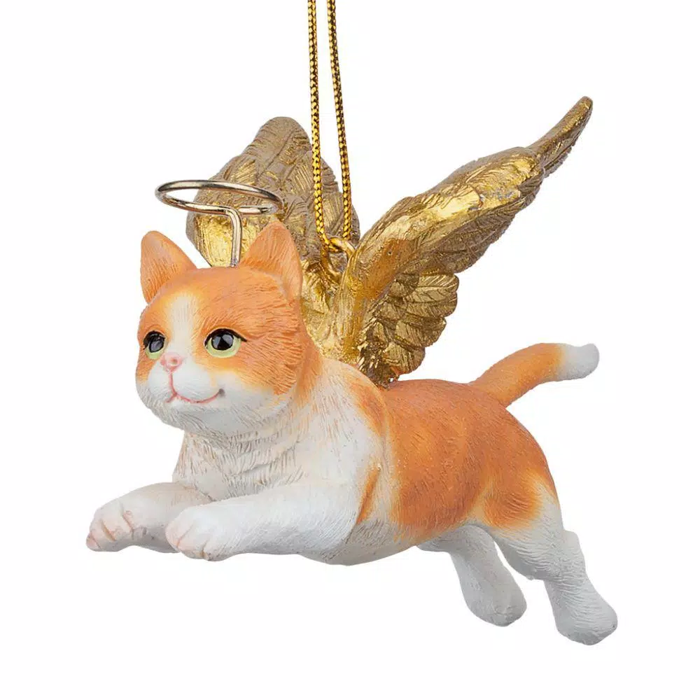 Design Toscano 2.5 In. Honor The Feline Orange Tabby Holiday Cat Angel Ornament 1 Design Toscano 2.5 In. Honor The Feline Orange Tabby Holiday Cat Angel Ornament