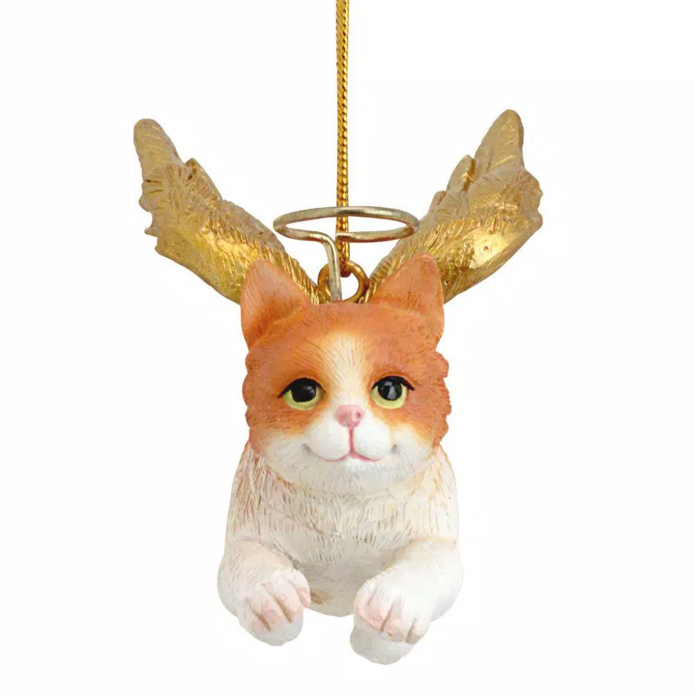 Design Toscano 2.5 In. Honor The Feline Orange Tabby Holiday Cat Angel Ornament 2 Design Toscano 2.5 In. Honor The Feline Orange Tabby Holiday Cat Angel Ornament - Image 2