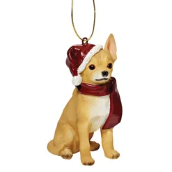 Design Toscano 3.5 In. Chihuahua Holiday Dog Ornament Sculpture