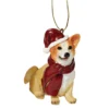 Design Toscano 3.5 In. Welsh Corgi Holiday Dog Ornament Sculpture