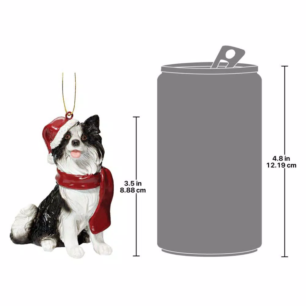 Design Toscano 3.5 In. Border Collie Holiday Dog Ornament Sculpture 3 Design Toscano 3.5 In. Border Collie Holiday Dog Ornament Sculpture - Image 3