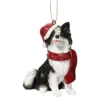 Design Toscano 3.5 In. Border Collie Holiday Dog Ornament Sculpture