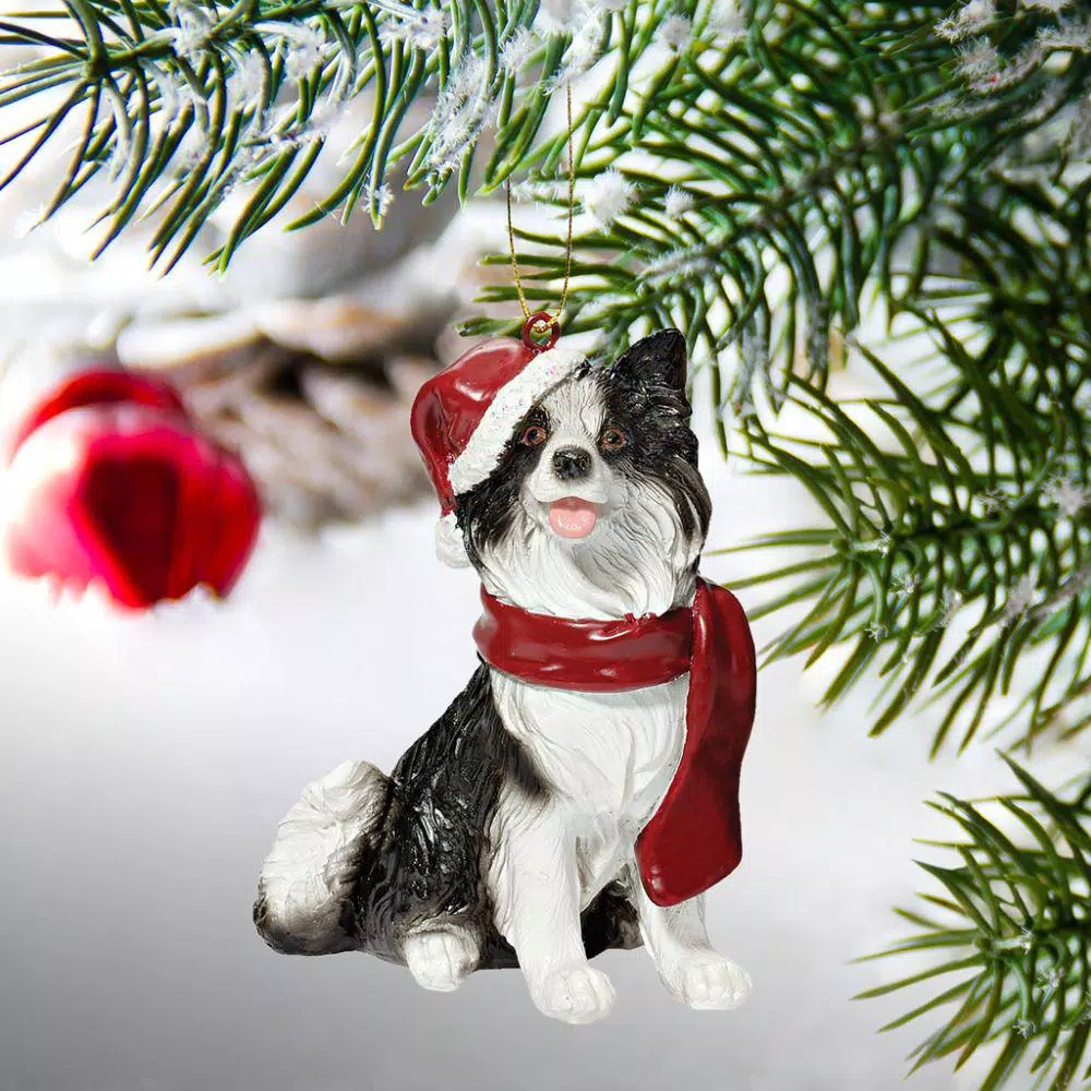 Design Toscano 3.5 In. Border Collie Holiday Dog Ornament Sculpture 2 Design Toscano 3.5 In. Border Collie Holiday Dog Ornament Sculpture - Image 2