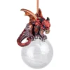Design Toscano 3.5 In. The Pensive Percher Dragon 2018 Collectible Holiday Ornament