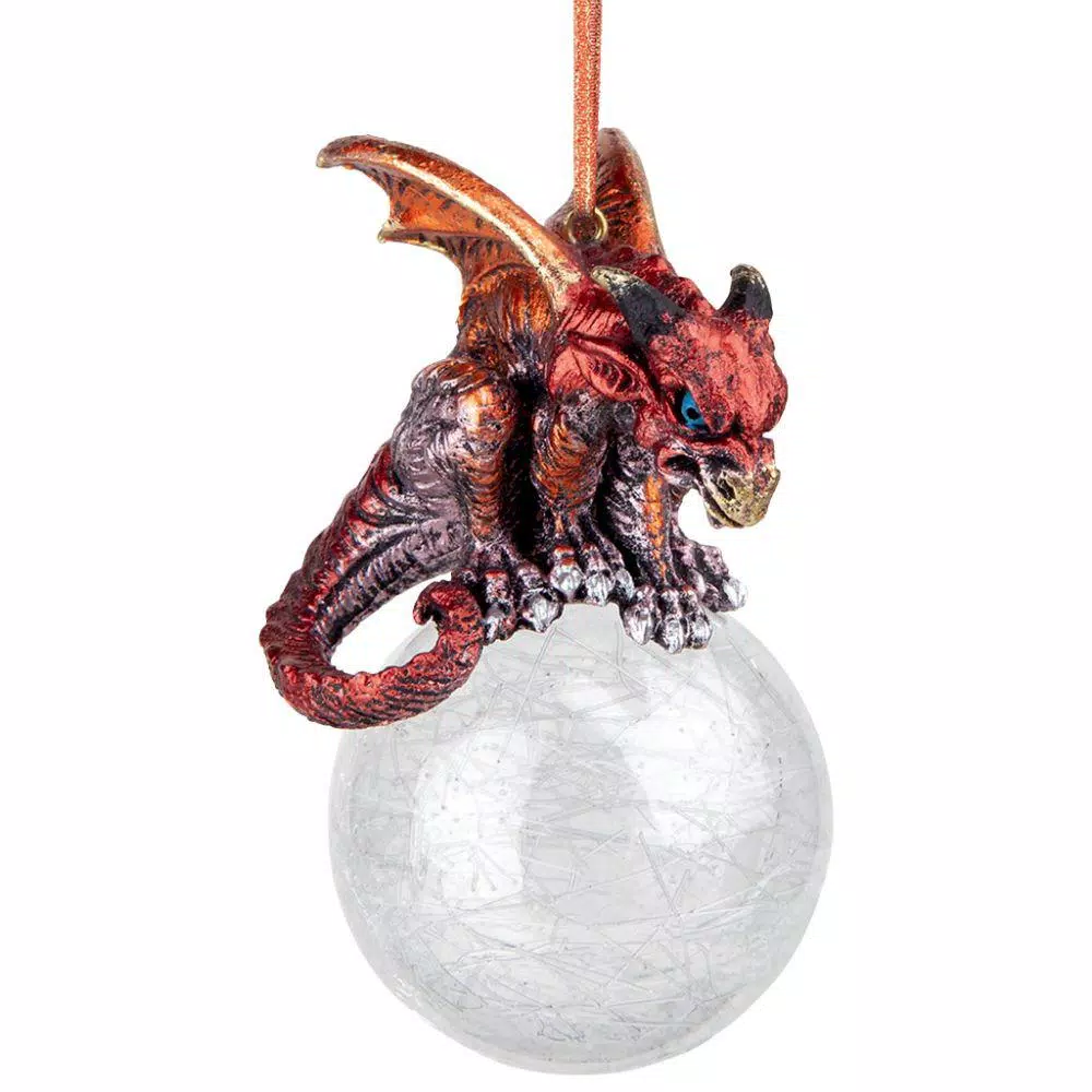Design Toscano 3.5 In. The Pensive Percher Dragon 2018 Collectible Holiday Ornament 1 Design Toscano 3.5 In. The Pensive Percher Dragon 2018 Collectible Holiday Ornament