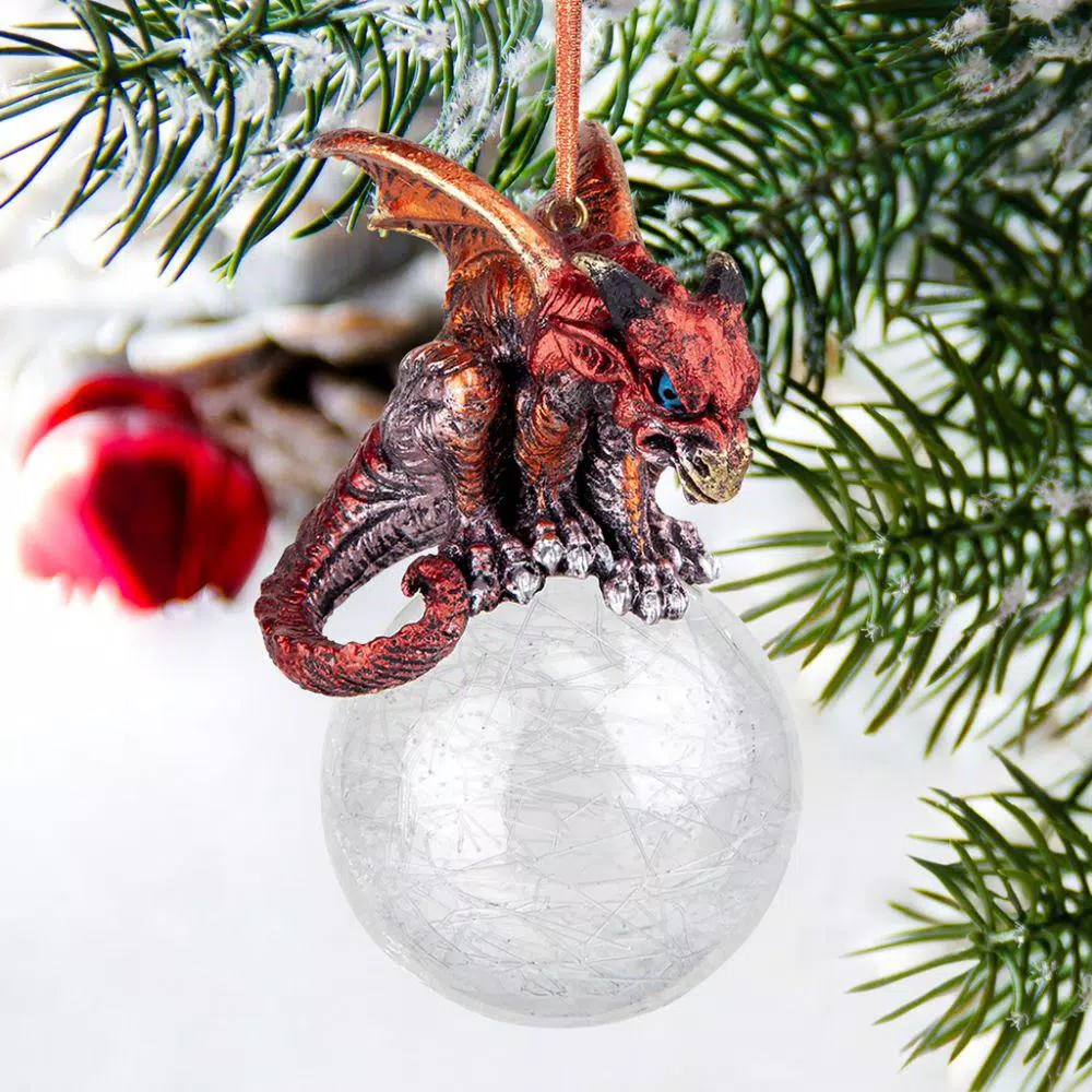 Design Toscano 3.5 In. The Pensive Percher Dragon 2018 Collectible Holiday Ornament 6 Design Toscano 3.5 In. The Pensive Percher Dragon 2018 Collectible Holiday Ornament - Image 6