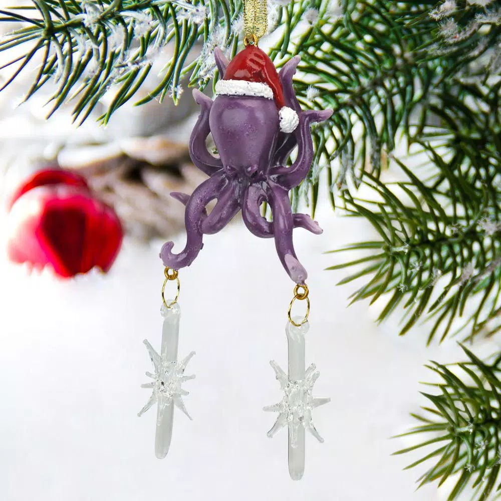 Design Toscano 5.5 In. Tenacious Tentacles Octopus Holiday Ornament 4 Design Toscano 5.5 In. Tenacious Tentacles Octopus Holiday Ornament - Image 4